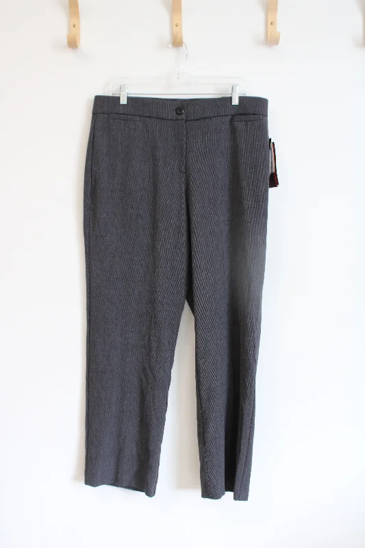 NEW Briggs Comfort Waistband Slimming Solution Gray & Black Trouser Pants | 14 Trousers Velvet Soft