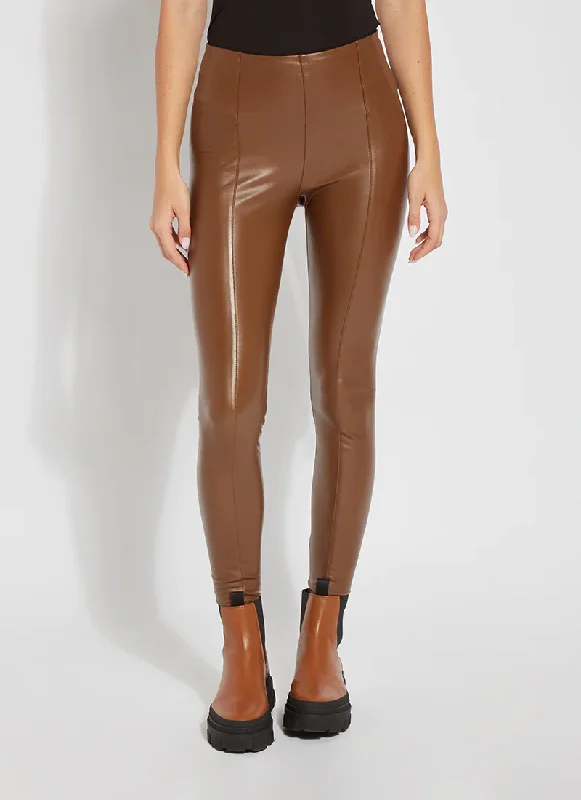Hi Waist Vegan Leather Legging | Bronze Stylish Lightweight Leggings