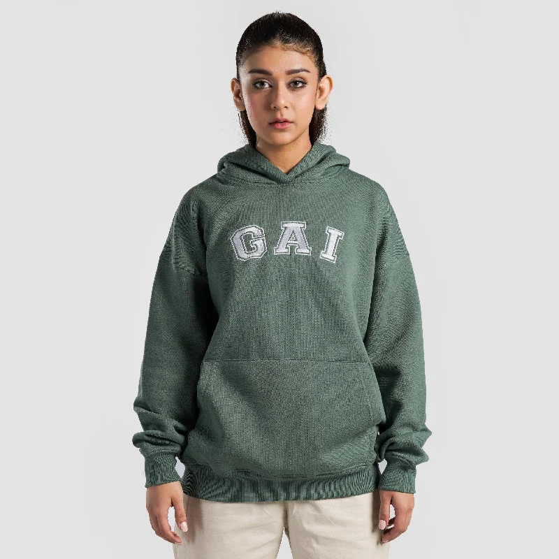 GA-I Essence Oversized Hoodie (Green) Hoodie with Hem Elastic Stretchable Comfortable GA-I Essence Oversized Hoodie (Green) Hoodie with Hem Elastic Stretchable Comfortable