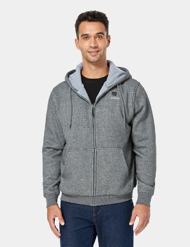 Unisex Heated Fleece Hoodie - Flecking Gray Hoodie Sweatshirt Pullover