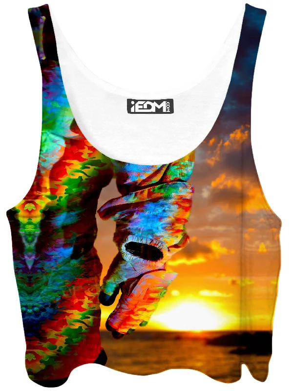 Astronaut Arm Crop Top Chenille Blend Fleece Blend Nylon Blend