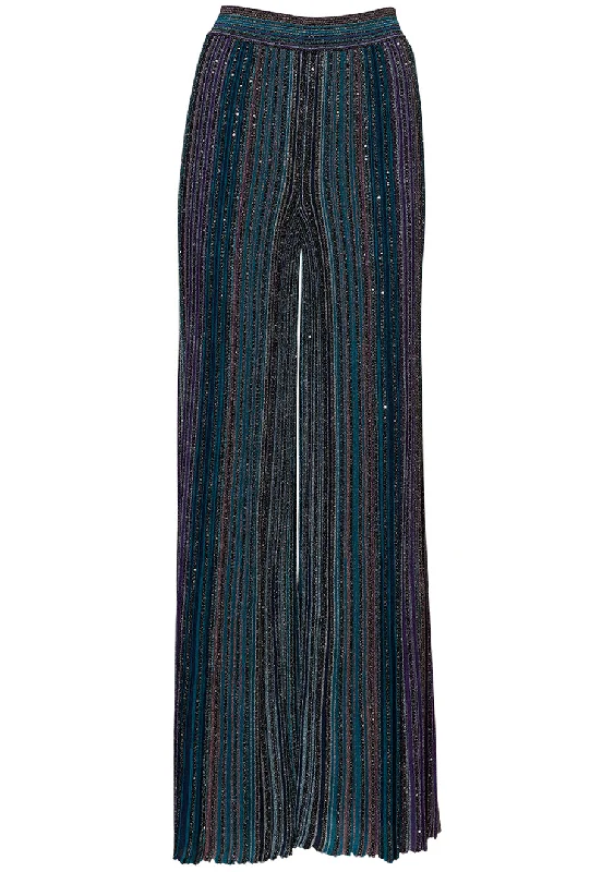 Lamé Trousers Multicolour Trousers Mesh Breathable