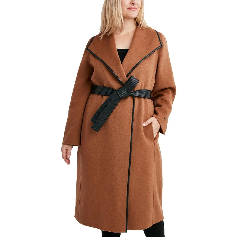 Tahari Womens Plus Wool Blend Long Trench Coat Shawl Collar Notch Collar Lapel Collar Tahari Womens Plus Wool Blend Long Trench Coat Shawl Collar Notch Collar Lapel Collar