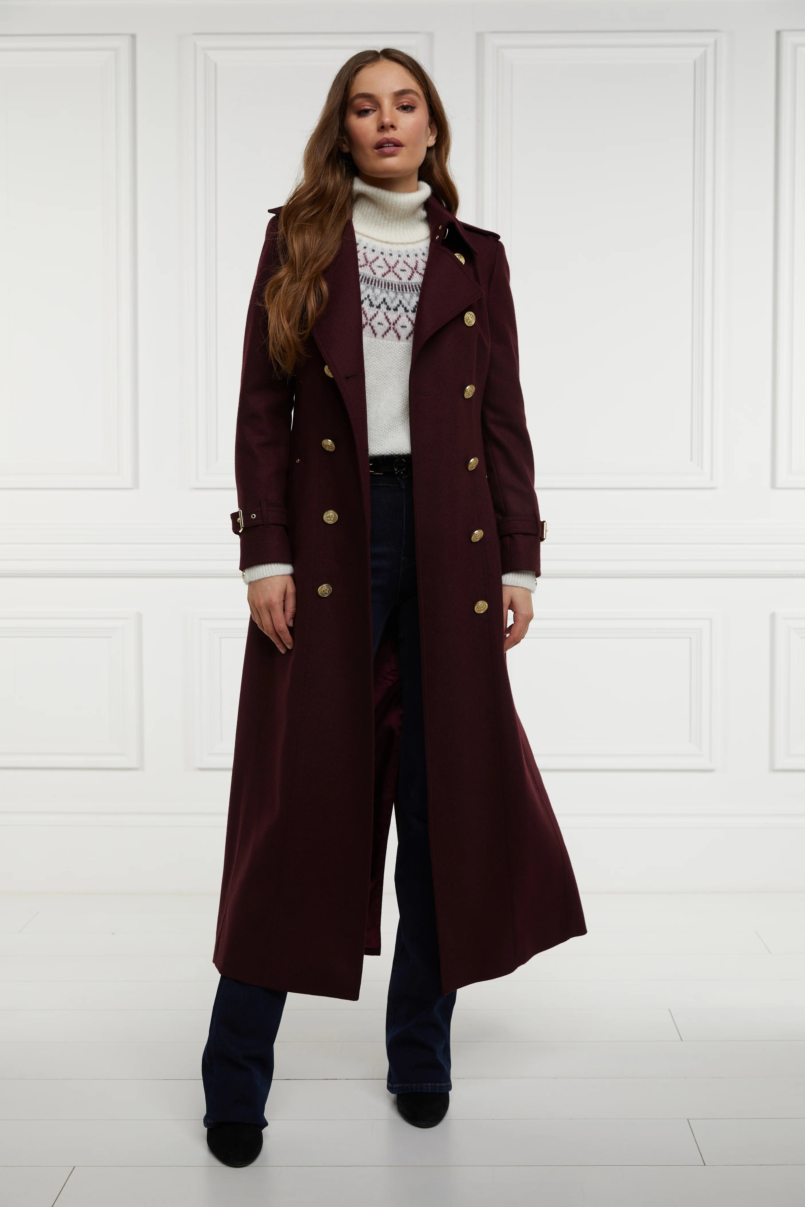 Marlborough Trench Coat Full Length Mulberry Mesh Canvas Denim