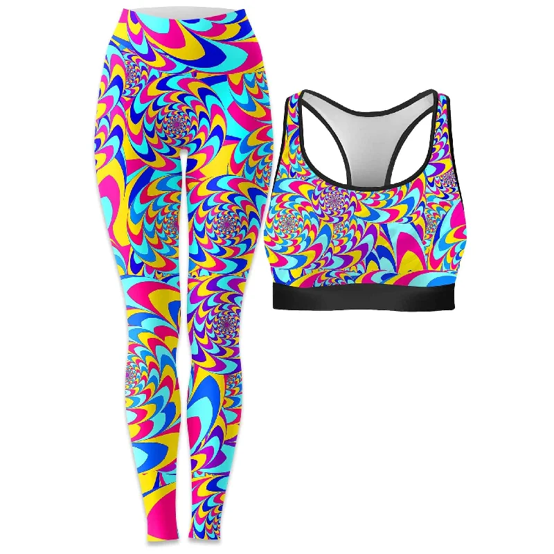 Rabbit Hole Rave Bra and Leggings Combo Cozy Sweat-Wicking Leggings