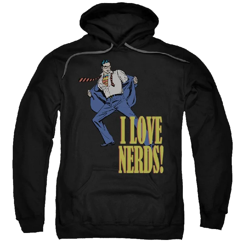 DC Comics I Love Nerds - Pullover Hoodie V-Neck Stylish Pullover