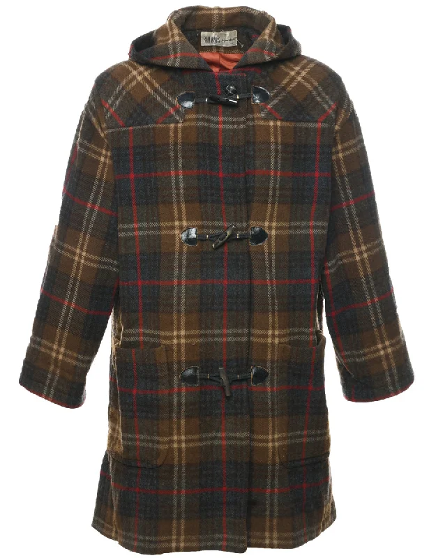 Bill Blass Duffle Coat - L Bomber Denim Leather