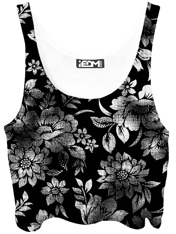 Nature's Candy B&W Crop Top Houndstooth Herringbone Solid