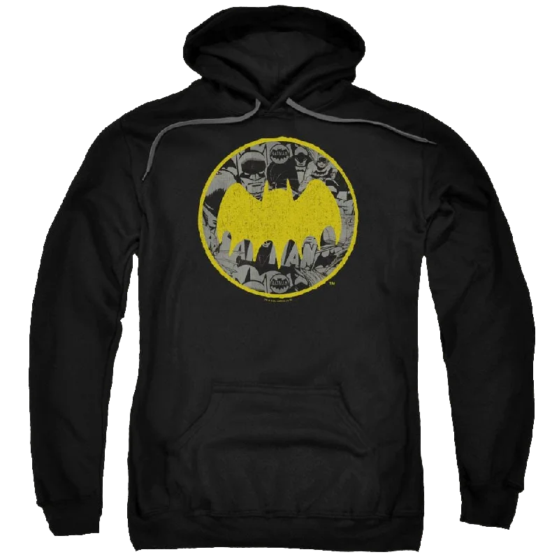 Batman Vintage Symbol Collage - Pullover Hoodie Cowl Neck Pullover
