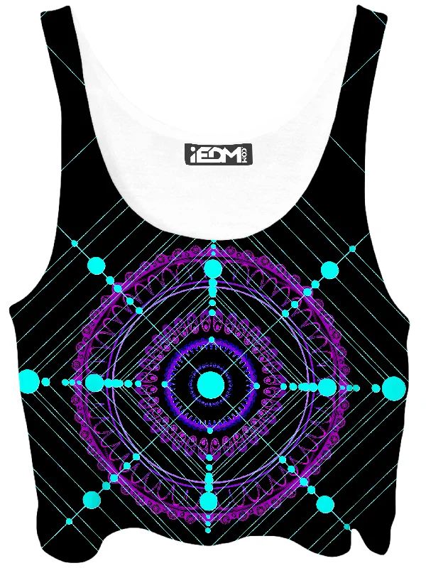 Sacred Geo Crop Top Summer Crop Top Casual Short Sleeve