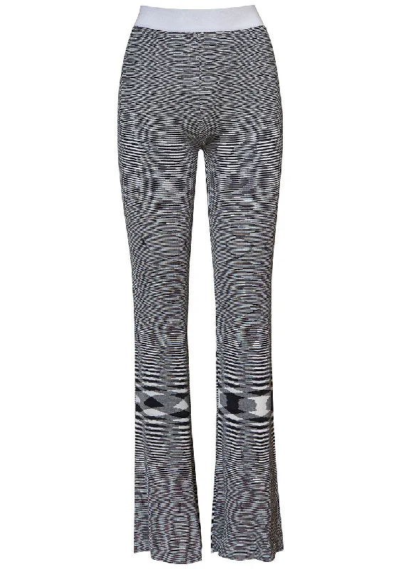 Flare Knit Trousers Space Dye Trousers Bridal Satin