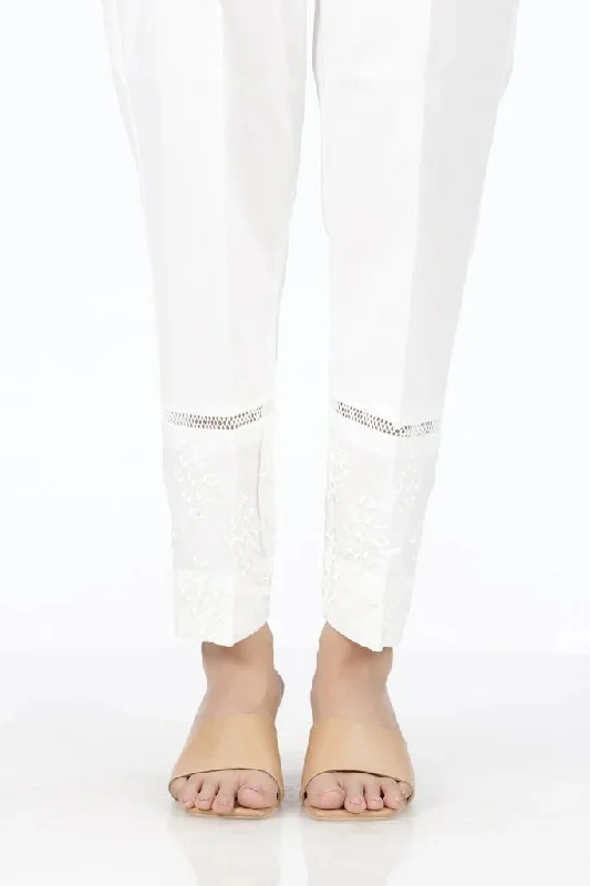 Lakhany 01 Piece Cambric Trousers LSM-T-2525-White Trousers Running Lightweight