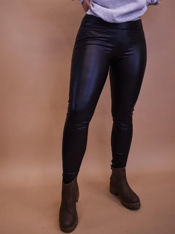 Leather My Leggings Fashionable Sports Leggings