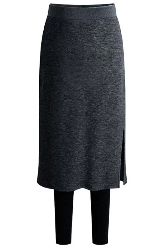 SLIT SIDE MIDI LENGTH SKRIT LEGGINGS Stylish Side-Stripe Leggings