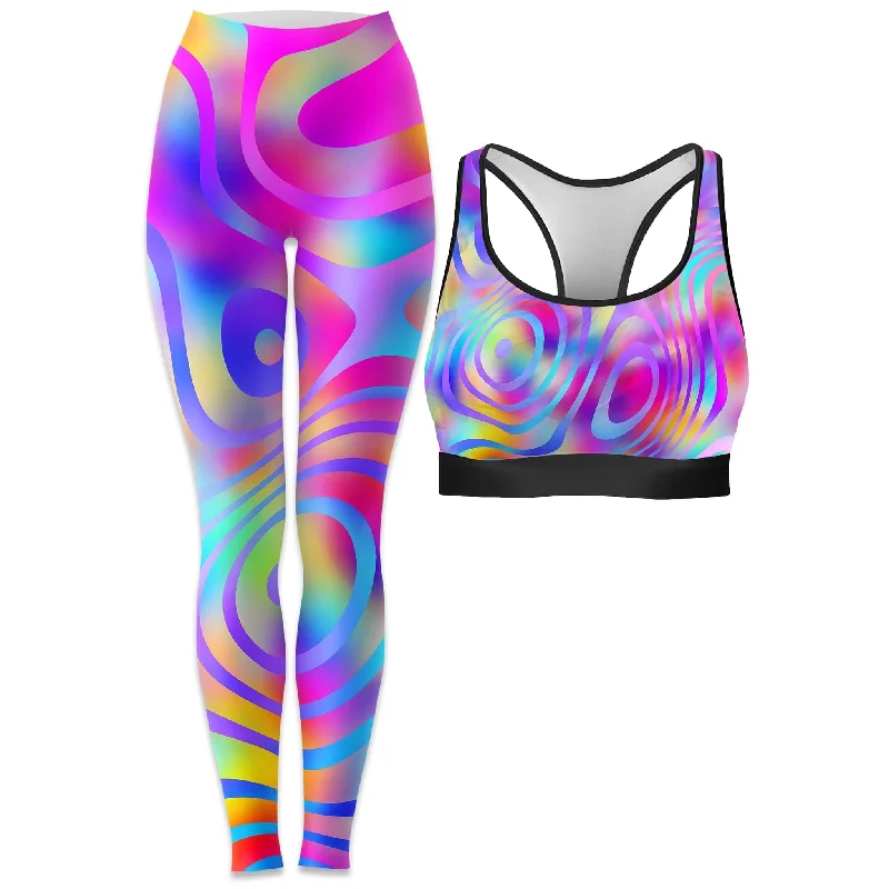 Cali Dreaming Rave Bra and Leggings Combo Trendy Seamless Sports Leggings