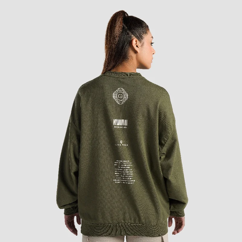 Sanctuary Oversized SweatShirt (Olive) Hoodie with Fur Luxurious Winter