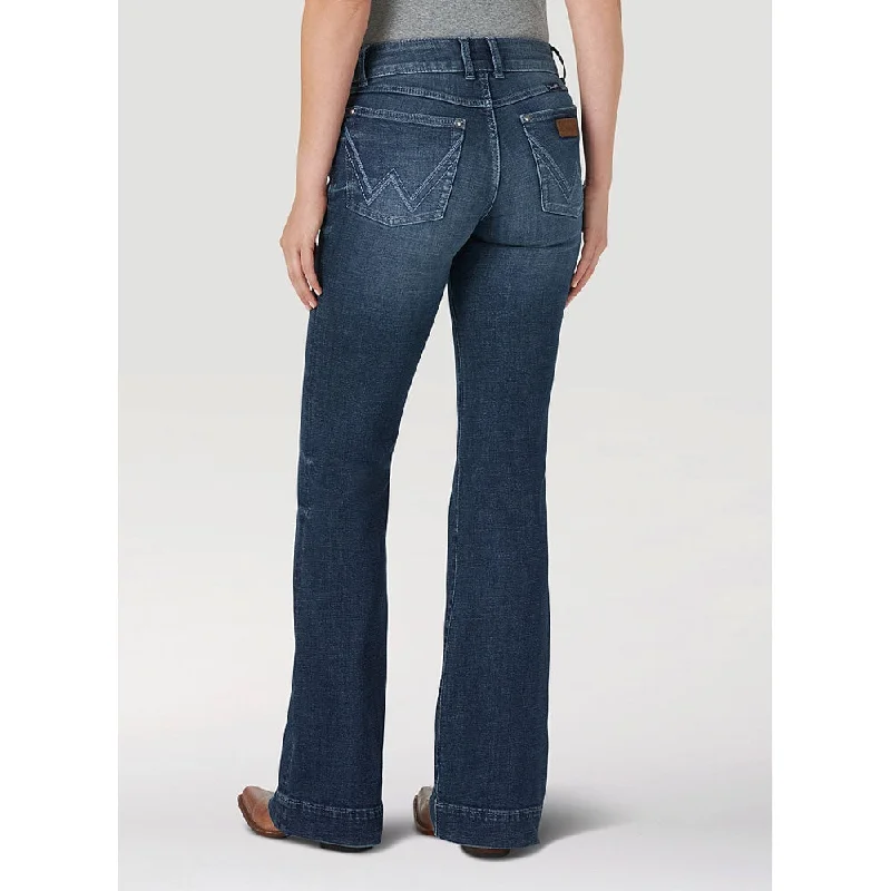 09MWWUD Wrangler Women's Retro Mae Wide Leg Trouser Jean in Dillon Trousers Running Lightweight 09MWWUD Wrangler Women's Retro Mae Wide Leg Trouser Jean in Dillon Trousers Running Lightweight