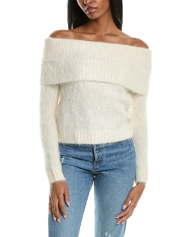 ba&sh Alpaca-Blend Pullover Notched Neck Pullover