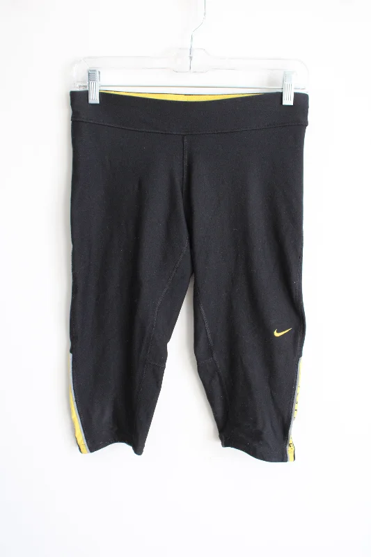 Nike Black Yellow Livestrong Capri Legging | S Fashionable Moisture-Wicking Leggings Nike Black Yellow Livestrong Capri Legging | S Fashionable Moisture-Wicking Leggings