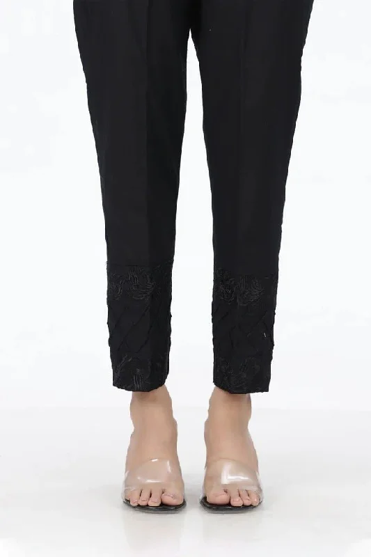 Lakhany 01 Piece Cambric Trousers LSM-T-2530-Black Trousers Lace Delicate