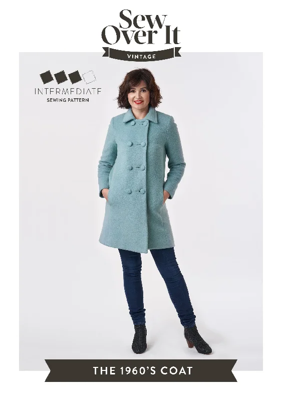 1960's Coat PDF Sewing Pattern Wool Cashmere Tweed