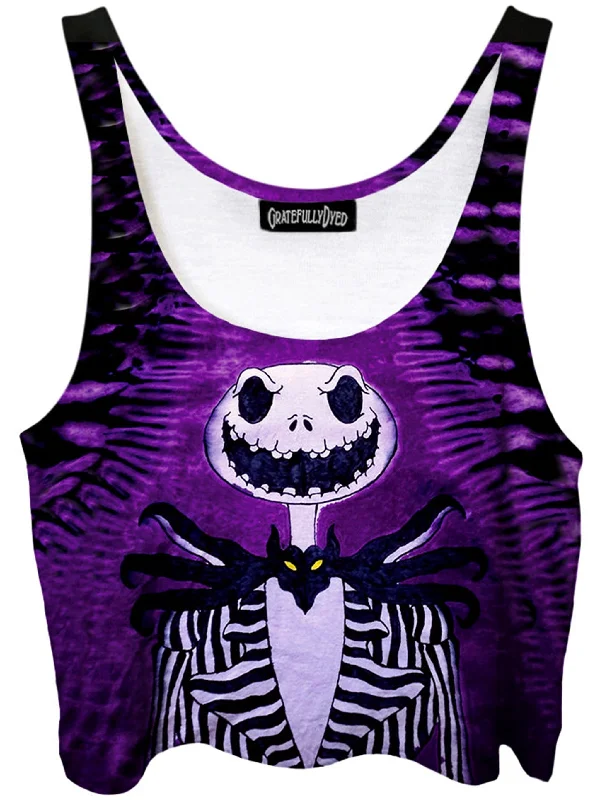 Jack Skellington Crop Top Striped Floral Plaid