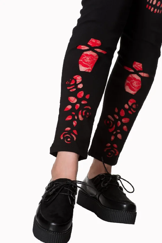 Banned Apparel - Raindrop Skull Leggings Comfortable Compression Leggings