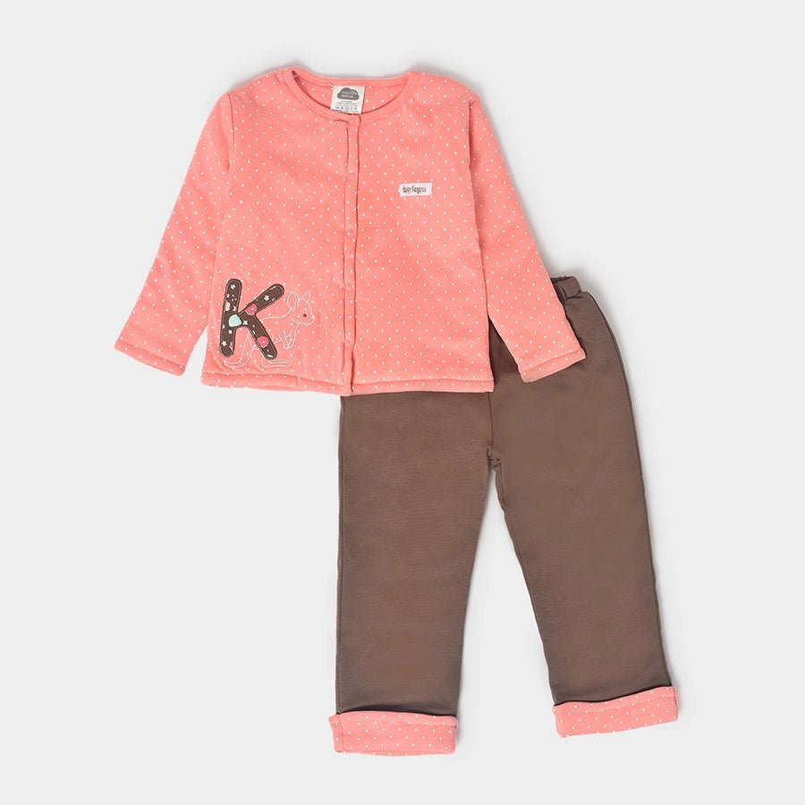 Misty Front Open Sweatshirt & Pajama Set Peach & Brown Hoodie with Pocket Utility Practical Misty Front Open Sweatshirt & Pajama Set Peach & Brown Hoodie with Pocket Utility Practical