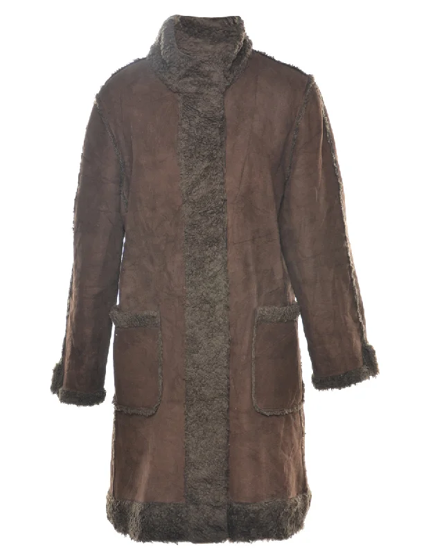 Bernardo Shearling Lining Coat - L Nylon Polyester Spandex