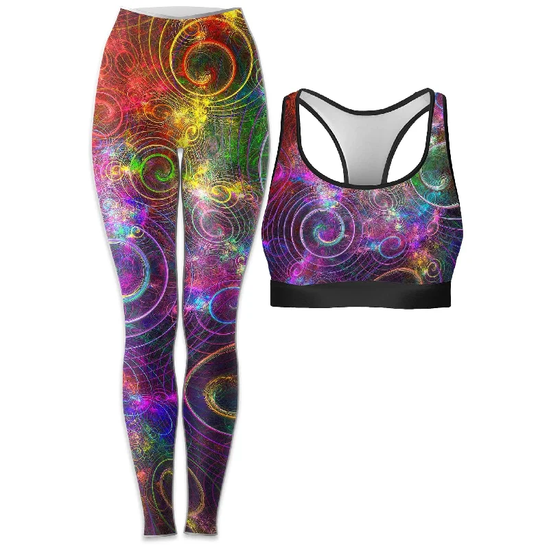 Mental Swirl Rave Bra and Leggings Combo Elegant Velvet Leggings