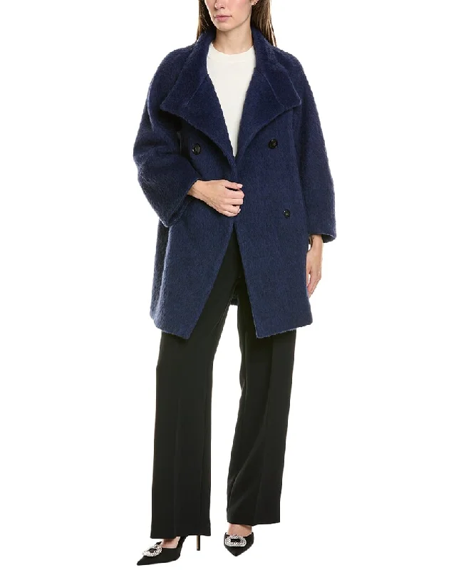 Cinzia Rocca Wool & Alpaca-Blend Coat Houndstooth Coat Plaid Coat Tartan Coat