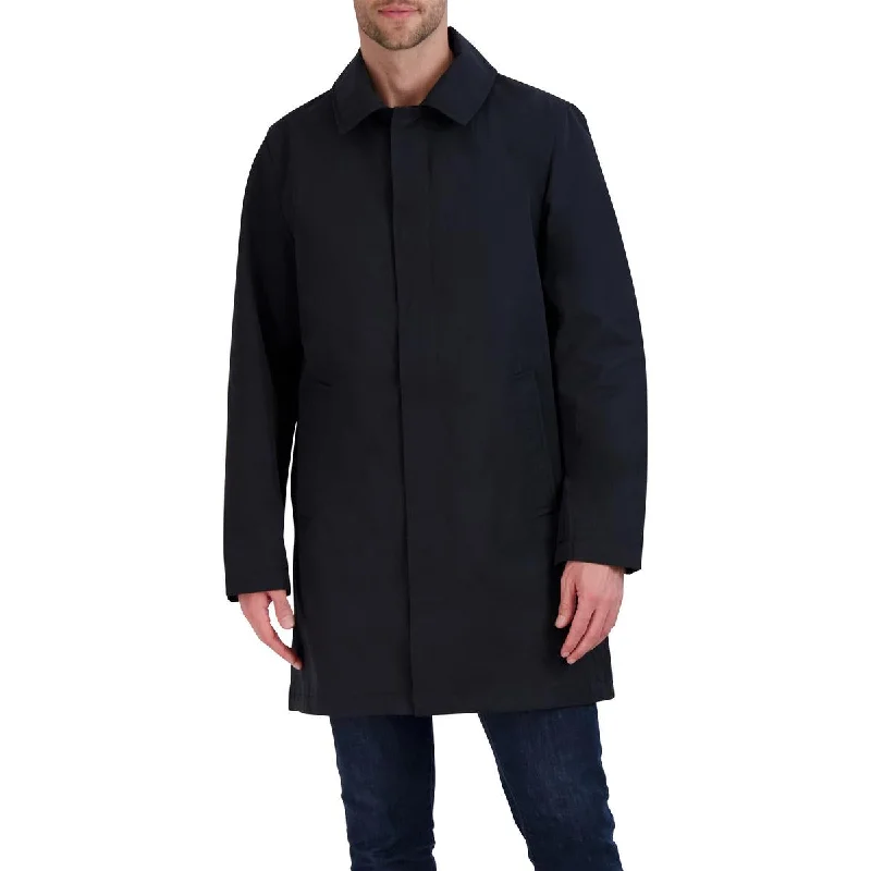 Vince Camuto Mens Lightweight Water Resistant Long Coat Chenille Brocade Lace