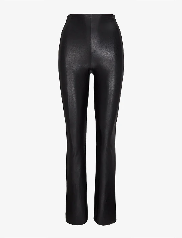 Faux Leather Flare Legging | Black Elegant Casual Fit Leggings