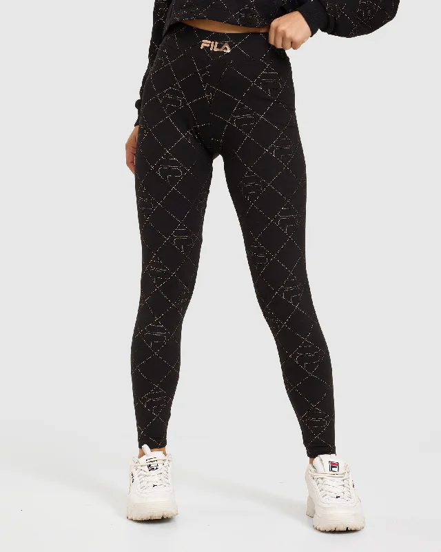 Women's Brooks Leggings Trendy Leather-Look Workout Leggings
