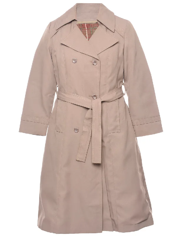Beige Trench Coat - L Boat Shawl Notched