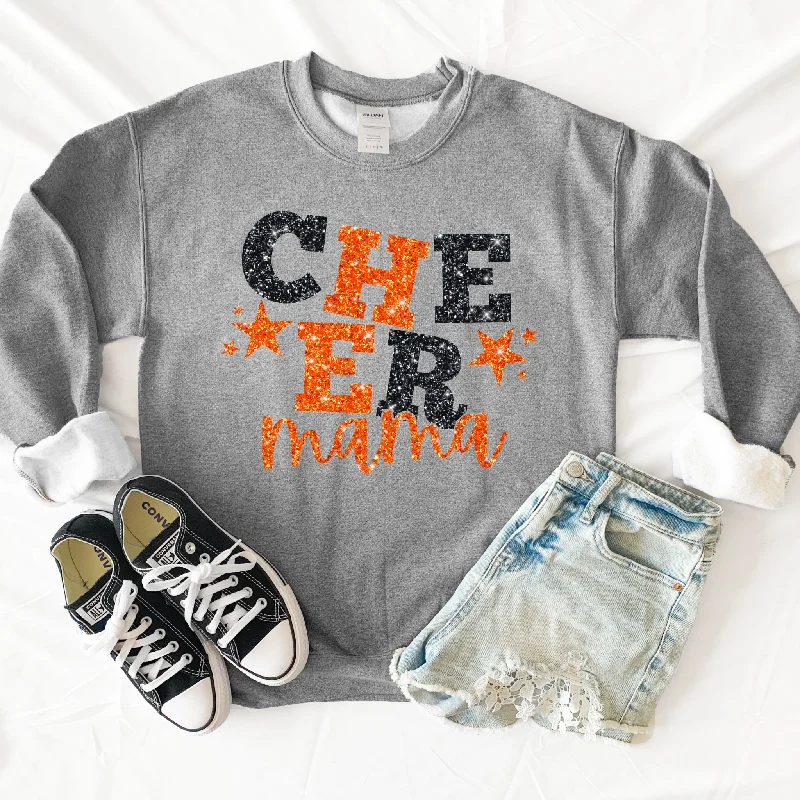 Hazel Blues® | Cheer Mama Glitter Graphic Sweatshirt Hoodie with Half-Zip Sporty Casual Hazel Blues® | Cheer Mama Glitter Graphic Sweatshirt Hoodie with Half-Zip Sporty Casual