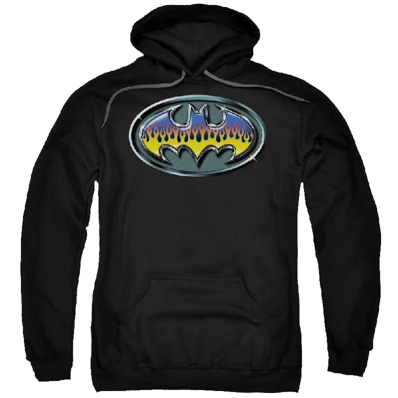 Batman Hot Rod Shield - Pullover Hoodie Wide Sleeve Pullover