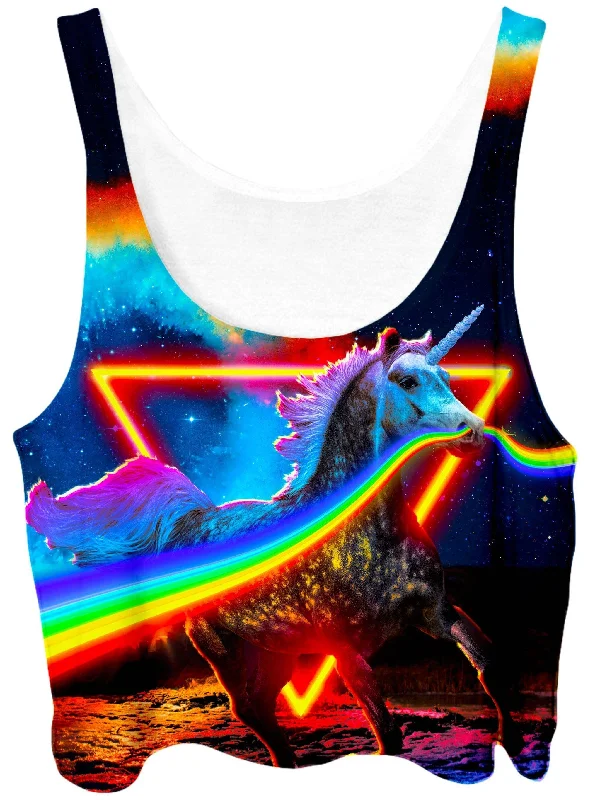 Rainbow Unicorn Crop Top Lace Blend Ribbed Blend Corduroy Blend