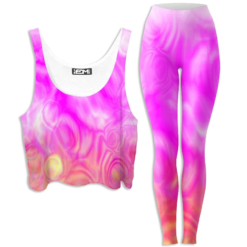 Daydream Crop Top and Leggings Combo Embroidered Appliqued Beaded