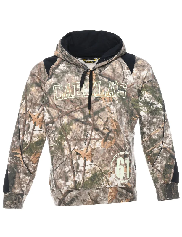 Cabela's Green Camouflage Design Hoodie - M Hoodie with Full-Zip Functional Layering