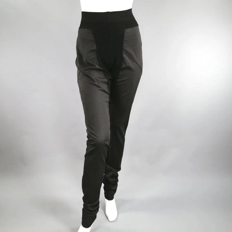RICK OWENS F/W 09 Size M Black Cotton Panel Leggings Elegant Full-Body Leggings