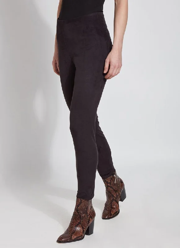 Hi Waist Suede Legging | Black Casual Sporty Leggings