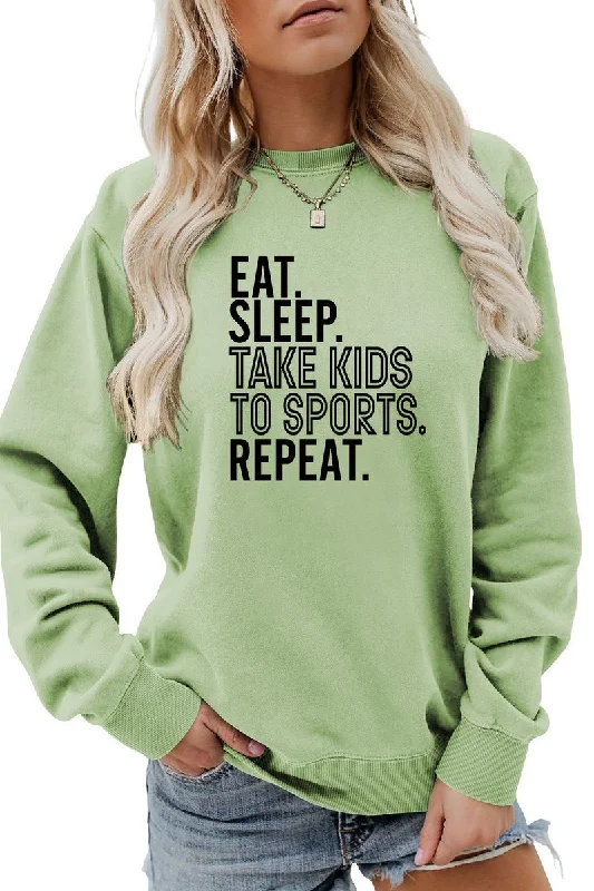 WOMEN LETTERING PRINT LOOSE FIT PULLOVER TOP Angora Wool Cozy