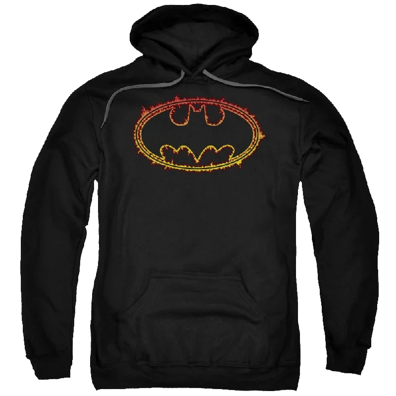 Batman Flame Outlined Logo - Pullover Hoodie Soft Wool Sweater
