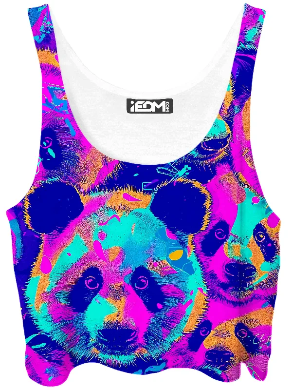 Panda Melt Crop Top Elasticated Padded Insulated