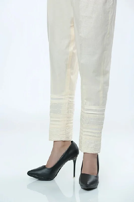 LSM Embroidered Stitched Trousers LSM-1617-Cream Trousers practical durable