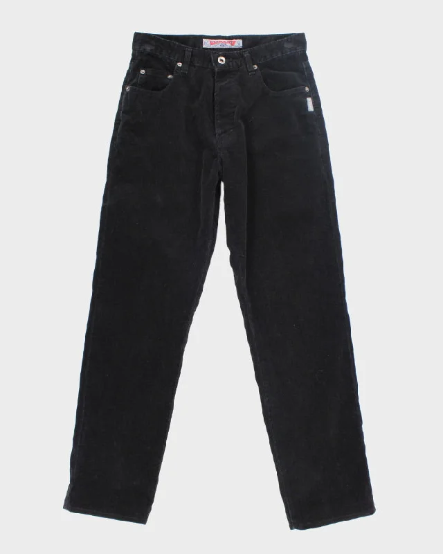 Vintage 90s Silver Corduroy Black Trousers - W28 L30 Trousers Summer Linen