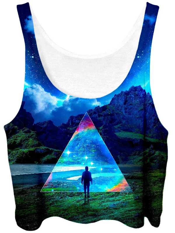 Rainbow Triangle Crop Top Iron Safe Non-Iron Wrinkle Free