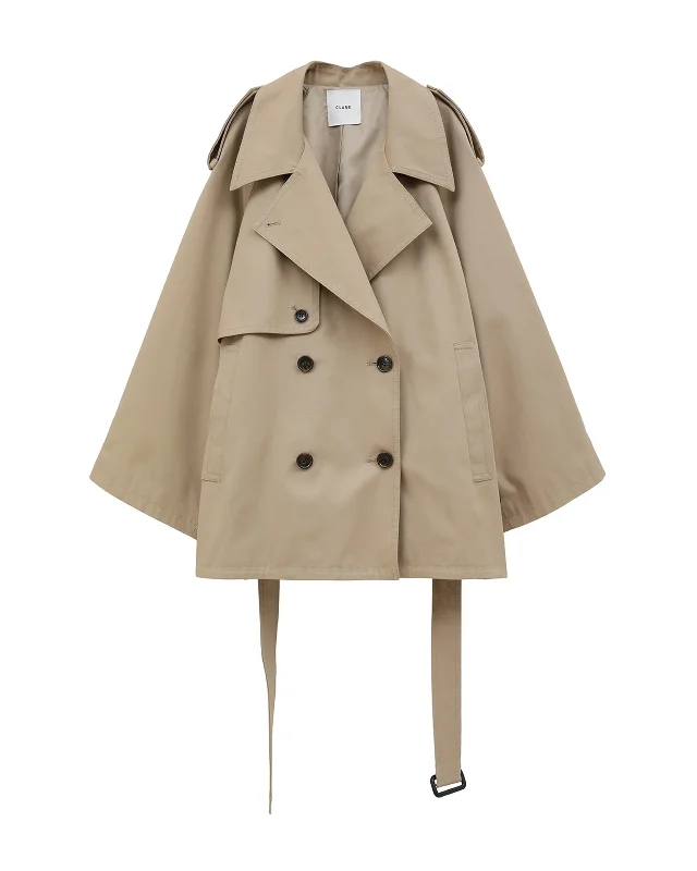 OVER SHORT TRENCH COAT Striped Polka Dot Solid