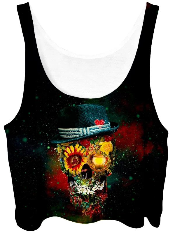 Skull Lover Crop Top Collared Crew Neck Turtle Neck